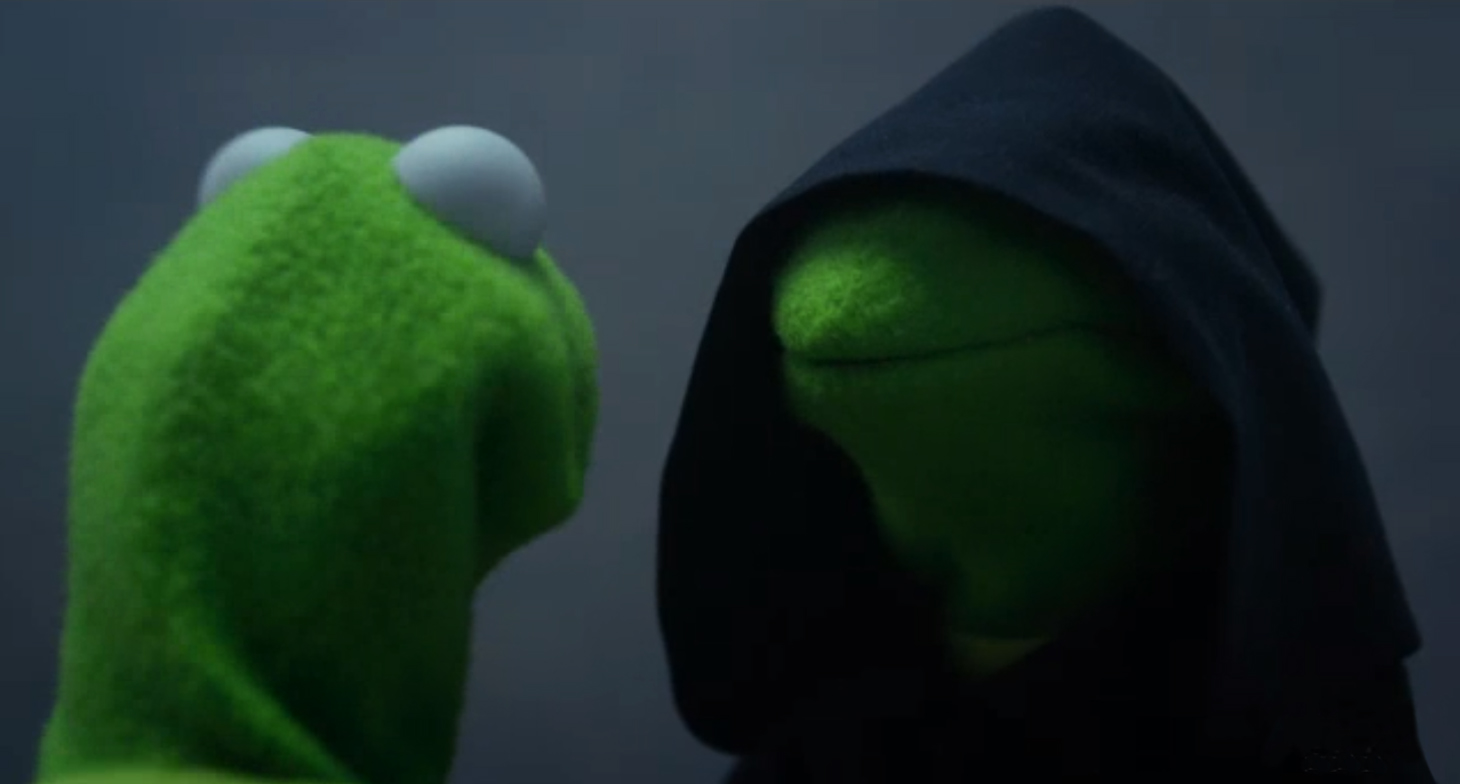 Evil Kermit meme example
