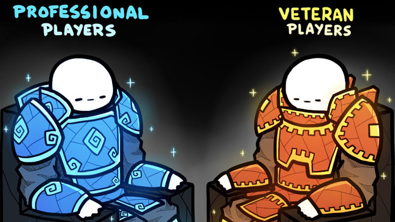 Professional Players vs. Veteran Players meme