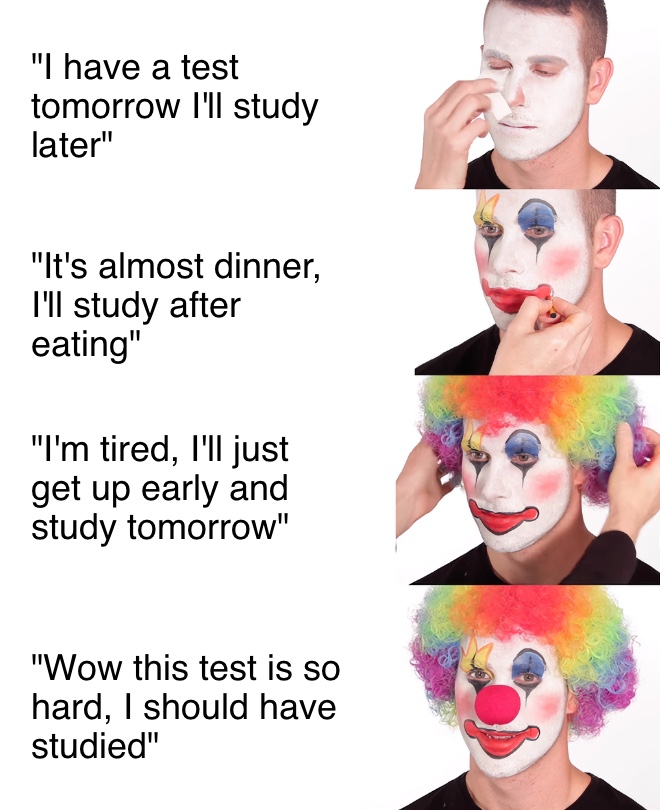 Putting on Clown Makeup meme example