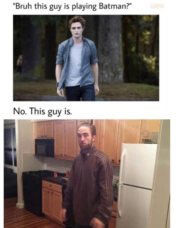 Robert Pattinson Standing (Tracksuit) meme example
